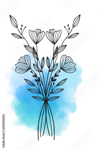 Billede på lærred lili flower absrack water colour