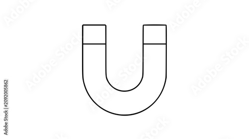 Quadro su tela Bold U shaped horseshoe magnet vector illustration with clean hand-drawn outline