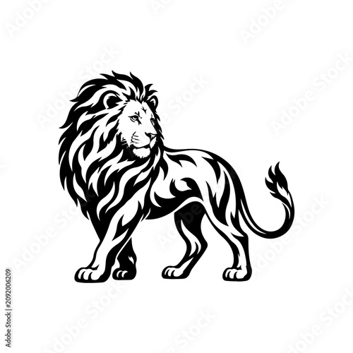 Majestic Standing Lion Vector