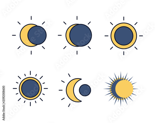 Eclipsed Sun and Moon Celestial Icon Pack