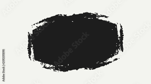 Tableau sur toile Distressed black rubber stamp grunge shape with rough worn textured edges vintag