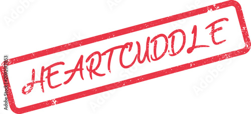 Konstfotografi A vibrant red heartcuddle rubber stamp impression for comfort and affection