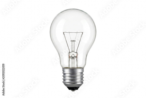 Fotografía Clear Incandescent Light Bulb with Visible Filament
