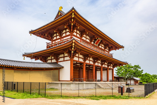 The Suzakumon Gate, the grand main entrance of Heijo Palace, a UNESCO World Heritage Site in Nara, Japan