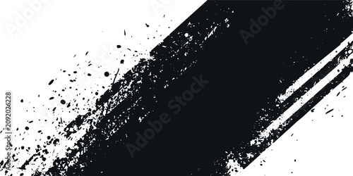 Black diagonal distressed paint swipe splatter