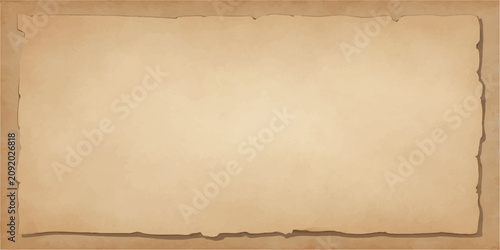 Canvastavla An old, textured parchment paper with torn edges lies on a rustic brown background, evoking a sense of history and antiquity