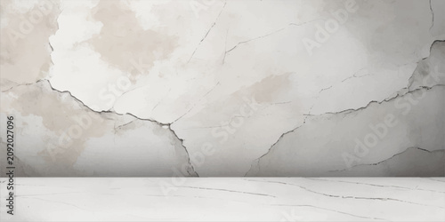 Photos Cracked concrete wall and floor, depicting texture and decay.