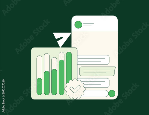 Business analytics report dashboard with verified copied message