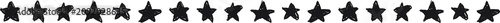 Hand drawn border with black stars. Linear border made with black stars from hand-drawn sketches to give your vector designs a 