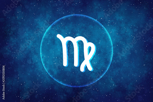 Virgo Astrology on a Galaxy Background