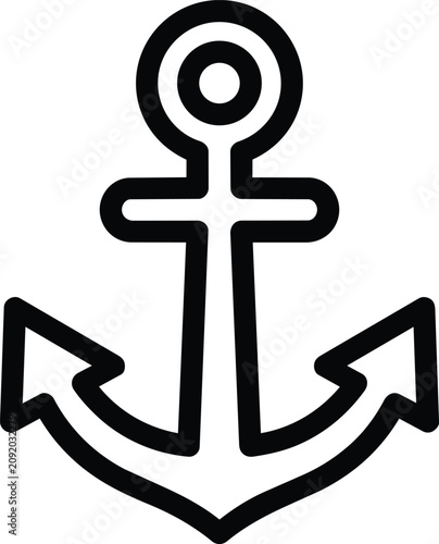Tableau sur toile Nautical ship anchor with crossbar and ring