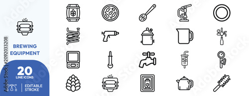 Tableau sur toile Fermentation Crafting Equipment icon set