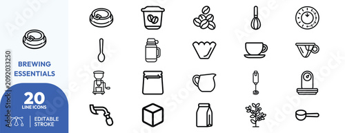 Tableau sur toile Brewing Essentials icon set