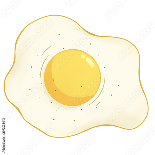 Sunny side up fried egg clipart isolated on transparent background 