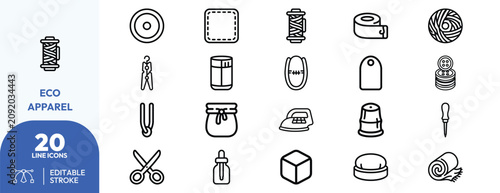 Fotografía Ethical Textile Crafting icon set