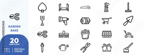 Fotografía Landscaping Tools icon set