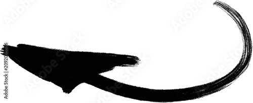 Canvastavla Hand drawn curved arrow pointing left isolated on a clean white background
