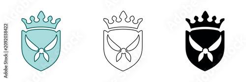 Φωτογραφία Royal crest with crossed knives and a crown emblem