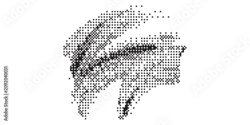 Bild auf Leinwand Abstract pixelated human face with digital distortion.