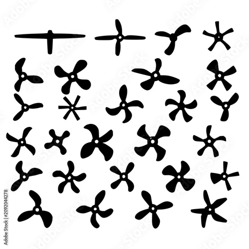 Obraz na plátne Propellers set with 16 distinct designs arranged in a 4x4 grid on a white backgr