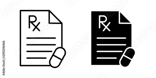 Obraz na płótnie RX icon in solid fill style, displayed on a white background in black color
