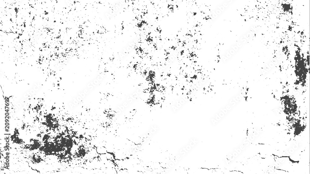 Fototapeta premium Grunge Brush Stroke Overlay with Halftone Paint Splatter, Rough Dotted Texture, Retro Print Effect, High Resolution Monochrome Vector Illustration.