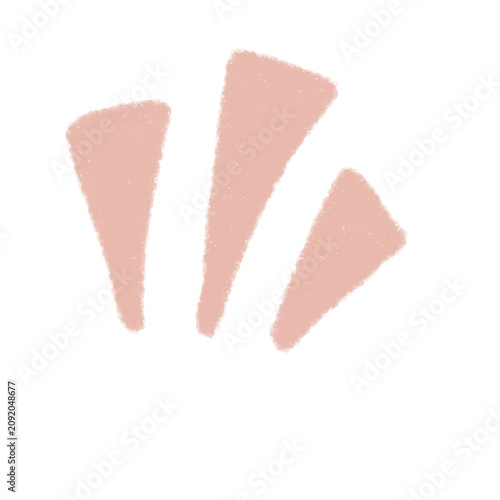 Hand drawn pink crayon sparkle emphasis doodle isolated vector illustration. Cute chalk textured surprise rays, blast, and shock expression shape for comic graphic design and fun print template.