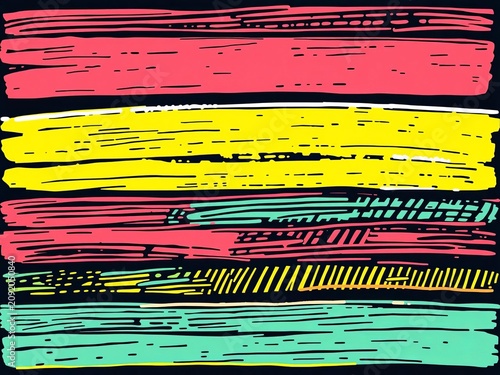 Underlined strokes in a playful, hand-drawn style with varying thicknesses and textures, artistic, ||markers