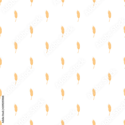 Wheat ears forming a repeating pattern, symbolizing agriculture, food, and harvest