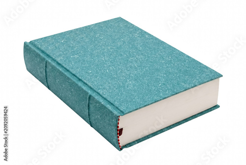 Konstfotografi Thick Turquoise Hardcover Book in Perspective View