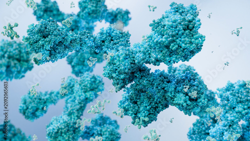 Foto antibodies or immunoglobulin protein or enzyme Molecular structure, Chain of ami