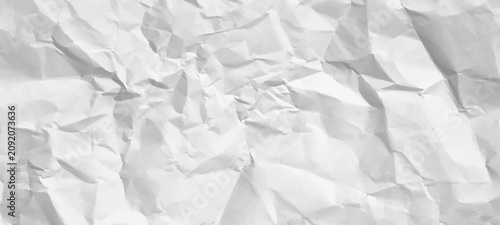 Tableau sur toile Realistic wrinkled paper background texture, white crumpled paper sheet