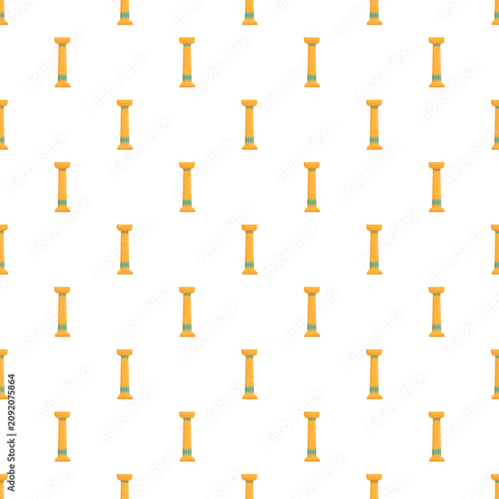 Obraz premium Ancient egyptian papyrus columns forming a decorative repeating seamless pattern on white background