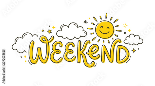 Cuadro en lienzo A cheerful illustration of a sunny weekend.
