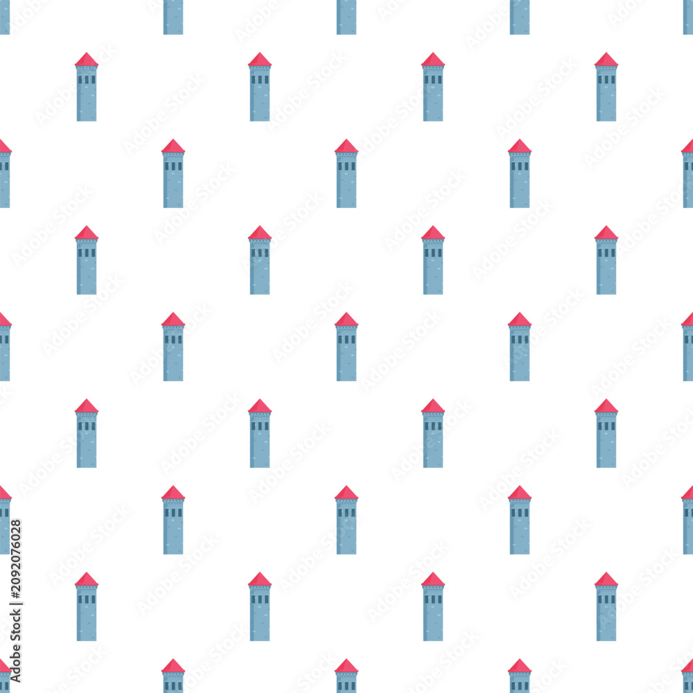 Obraz premium Repeating castle tower pattern creating a medieval architectural background