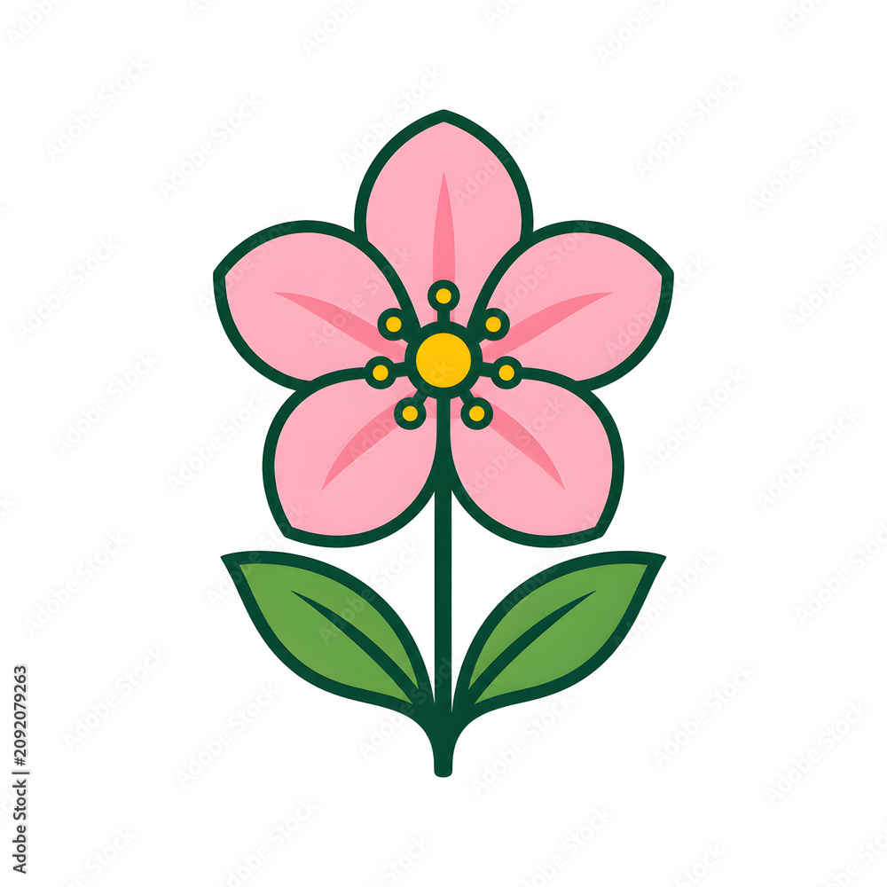 Fototapeta premium pink flower isolated on white background