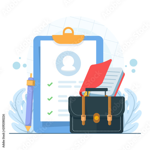 Recruitment and HR illustration showing employee hiring, candidate screening, interview process, staffing solutions, recruitment consultants, workforce management, and professional talent acquisition