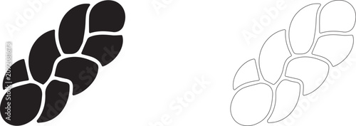 Fotografie Braided challah bread vector icon filled and outline, traditional sweet brioche braided loaf symbol