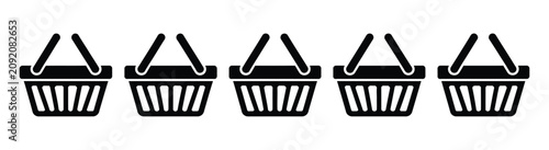 Slika na platnu Shopping basket icon collection, retail and ecommerce cart symbols, grocery purc
