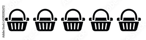 Canvastavla Shopping basket icon collection, retail and ecommerce cart symbols, grocery purc