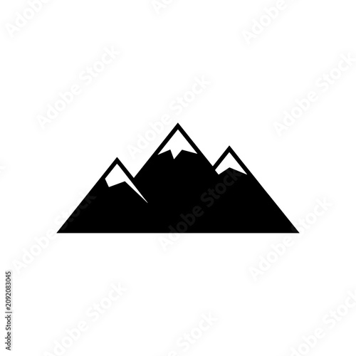 Mountain Silhouette Icon Minimal Landscape Peak Adventure Nature Vector Illustration