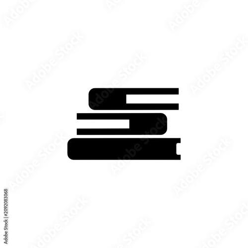Stack of Books Silhouette Icon Education Library Reading Knowledge Vector Illustration