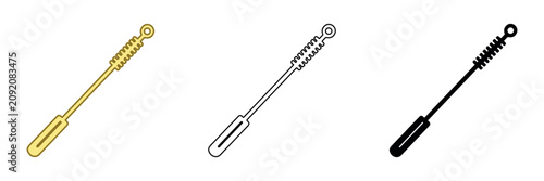 Fotografie Set of three different styles of mascara wands on a white background