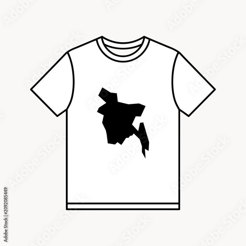 Bangladesh Flag Map T Shirt Design Outline Mockup Patriotic Apparel Vector Illustration