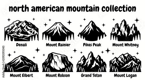 Foto north american mountains featuring denali mount rainier pikes peak whitney elber