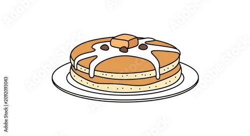 Delicious pancakes with syrup topping.
