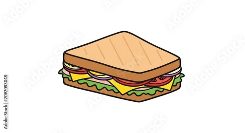 Delicious sandwich with fresh ingredients inside.