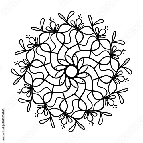 Circular pattern in form of mandala with flower for Henna, Mehndi, tattoo, decoration. Decorative ornament in ethnic oriental style.