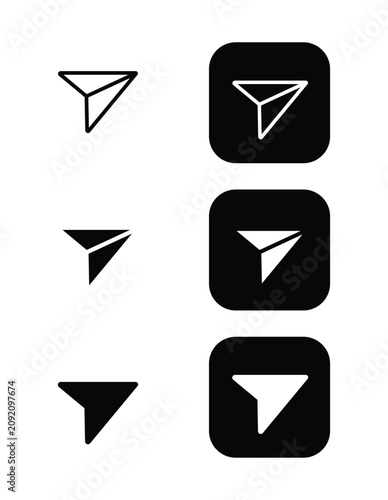 Mouse cursor pointer icon set in outline and filled styles