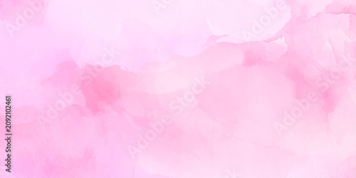 Beautiful pink watercolor texture background with soft artistic paint stains,  pastel paper texture and romantic abstract design,